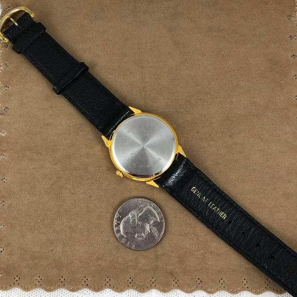 Original 1990 Guess Gold Tone Watch Black Strap